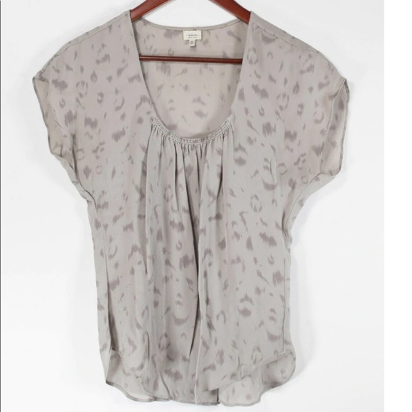 Aritzia Babaton 100% Silk Grey Leopard Blouse - Picture 1 of 10